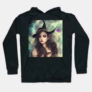 Women Wicca Art Witchy Artwork Beautiful Witch Girl 5 Hoodie